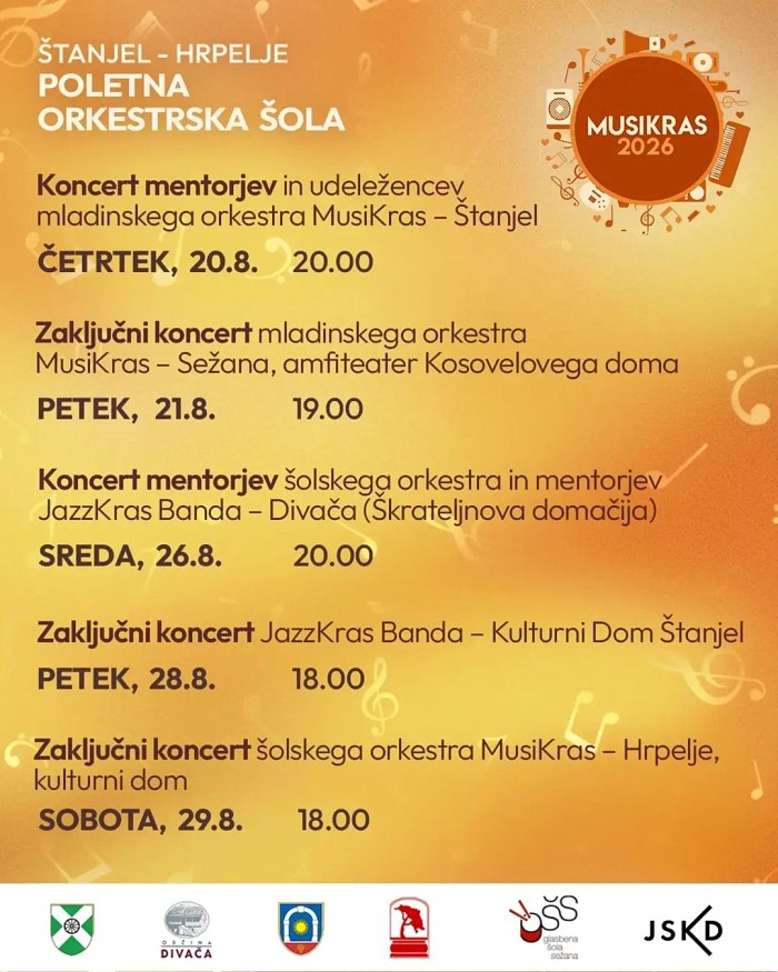 Zaključni koncert JazzKras banda poletne orkestrske šole Musikras